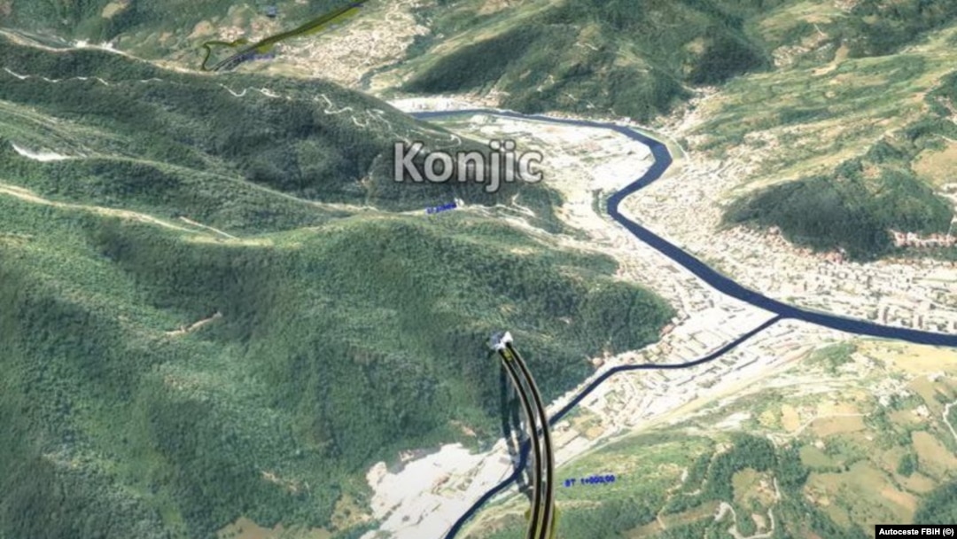 Bosna i Hercegovina, vizualni pregled budućeg 11 kilometara dugog tunela Prenj na jugu Bosne i Hercegovine. 