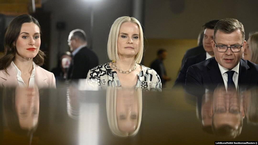 Sanna Marin, Riikka Purra i lider Nacionalne koalicije Petteri Orpo