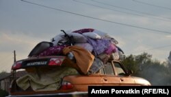 მთიანი ყარაბაღიდან დევნილების ავტომობილი