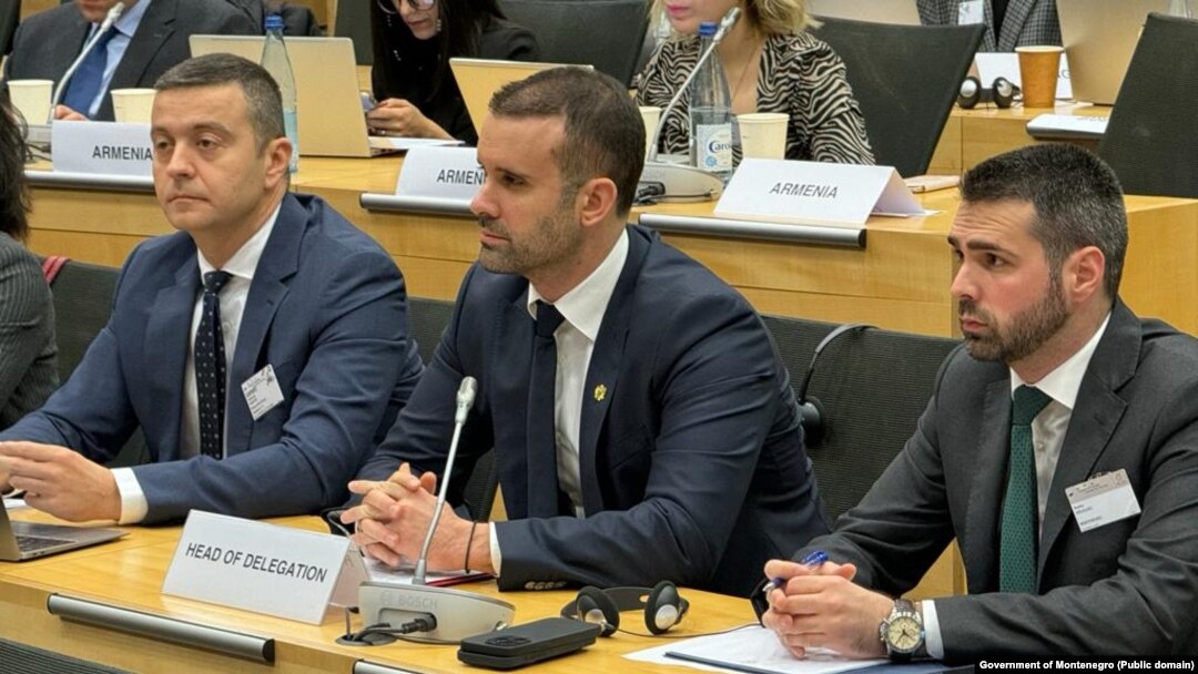 Premijer Milojko Spajić sa saradnici na plenarnoj sjednici MONEYVAL-a u Strazburu, 14. decembra 2023.