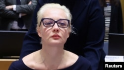 Julija Navaljnaja na sastanku ministara EU u Briselu, 19. februara 2024.