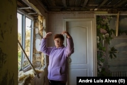 Zinayida Myrlenko. Her home in Bilopillya was among thousands that have been destroyed or damaged by Russian shelling in the Sumy region.