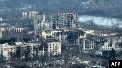 Руіны горада Бахмута Донецкай вобласбці, захопленага Расеяй. 2023