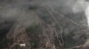A satellite image shows a long traffic jam of vehicles along the Lachin corridor as ethnic Armenians flee from Nagorno-Karabakh, September 26, 2023. (Maxar Technologies/Handout via REUTERS.)