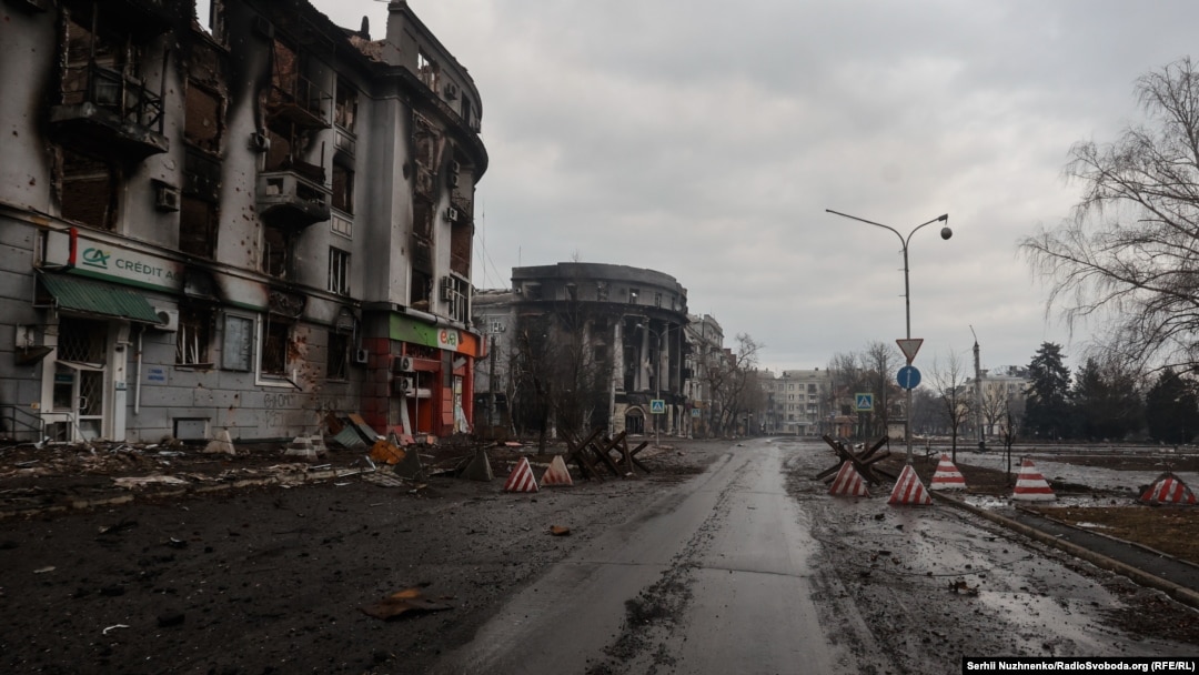 У центрі міста Бахмут Донецької області, 25 лютого 2023 року