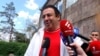 Armenia --Prosperous Armenia Party leader Gagik Tsarukian talks to journalists, May 8, 2023.