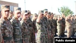 Armenia - Soldiers are lined up at a military base, August 16, 2022.