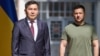 Кыргызстандын Украинадагы элчиси Идрис Кадыркулов жана украин президенти Владимир Зеленский.