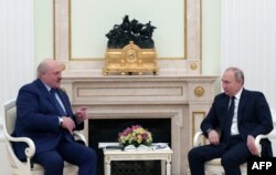 Аляксандар Лукашэнка і Ўладзімір Пуцін. Масква, 11 сакавіка 2022