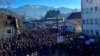 Protest Srba zbog ranjavanja mladića, Štrpce, Kosovo, 8. siječnja 2023.