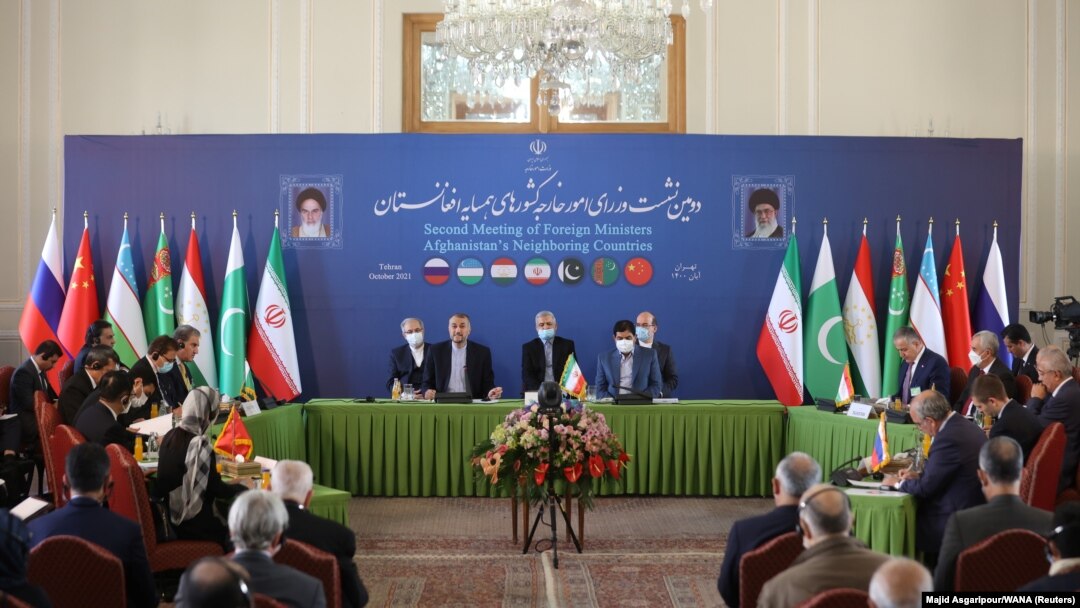 The foreign ministers of six nations attended the Tehran conference on October 27.