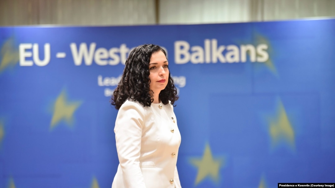 Predsjednica Kosova Vjosa Osmani tokom samita EU u Briselu 23. juna 2022. 