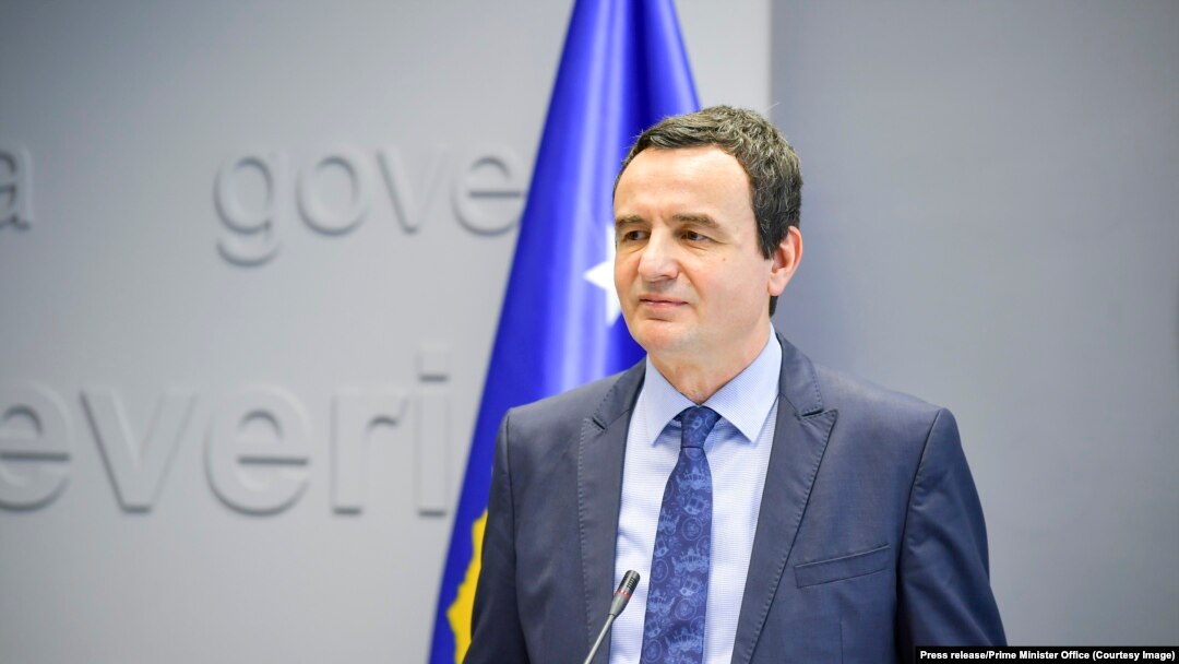 Premijer Kosova, Albin Kurti, tokom konferencije za novinare u Prištini, 18. juna 2022.