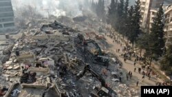 Fotografija iz vazduha prikazuje srušene zgrade u Kahramanmarasu, južna Turska, 11. februar 2023.