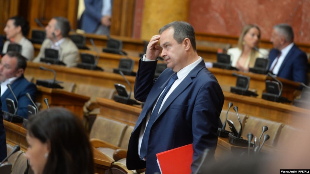 Ministar spoljnih poslova Srbije Ivica Dačić u Skupštini Srbije, 13. septembar 2022. 