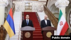 Iran - Parliament speaker Mohammad Bagher Ghalibaf and his Armenian counterpart Alen Simonian hold a news briefing, Tehran, June 15, 2022.