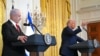 Președintele SUA, Donald Trump (d) și premierul israelian, Beniamin Netanyahu. Washington, 4 februarie 2024.