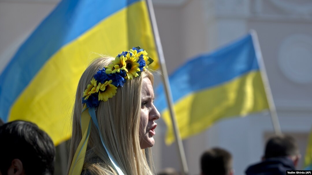 Крим, Сімферополь. Акція протесту проти агресії Росії щодо України, 15 березня 2014 року