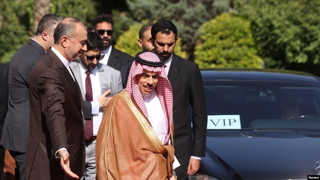 Iranian FM Hossein Amir-Abdollahian meets with Saudi Arabia's FM Prince Faisal bin Farhan Al Saud in Tehran