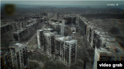 Вид на Торецьк з дрона, квітень 2025 року