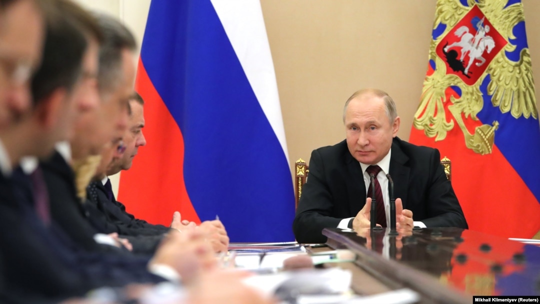 Президент Росії Володимир Путін на зустрічі з урядом. Москва. 20 березня 2019 р.