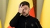 Ukrainian President Volodymyr Zelenskyy attends a press conference in Kyiv on April 8.
