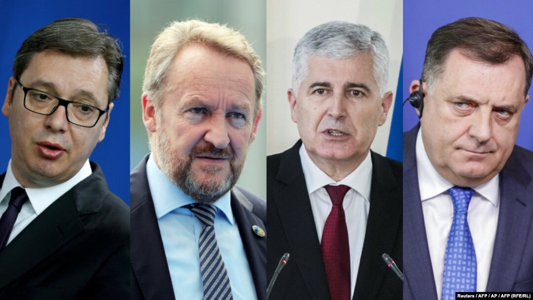 Predsednik Srbije Aleksandar Vučić, Bakir Izetbegović, Dragan Čović i Milorad Dodik