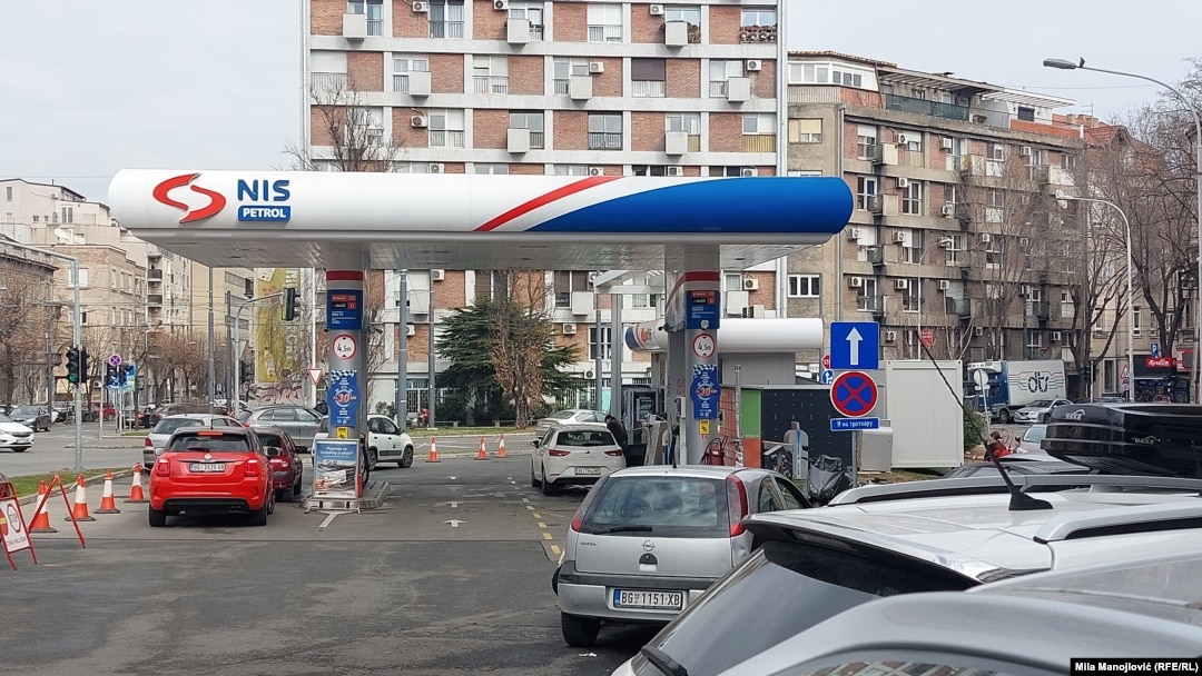 Jedna od pumpi Naftne industrije Srbije u širem centru Beograda, 26. februar 2025. 
