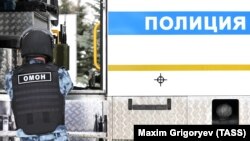 Расейская паліцыя ў Балашысе пад Масквой. Архіўнае фота