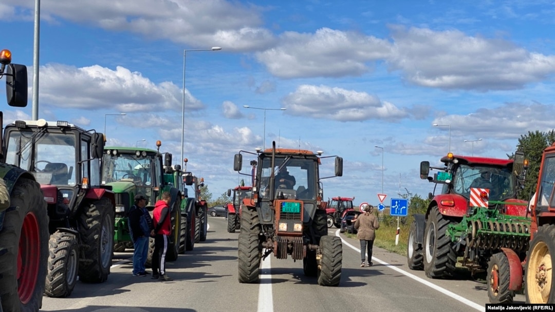 Protest poljoprivrednika u Subotici, na severu Srbije, 30. septembar 2024. 