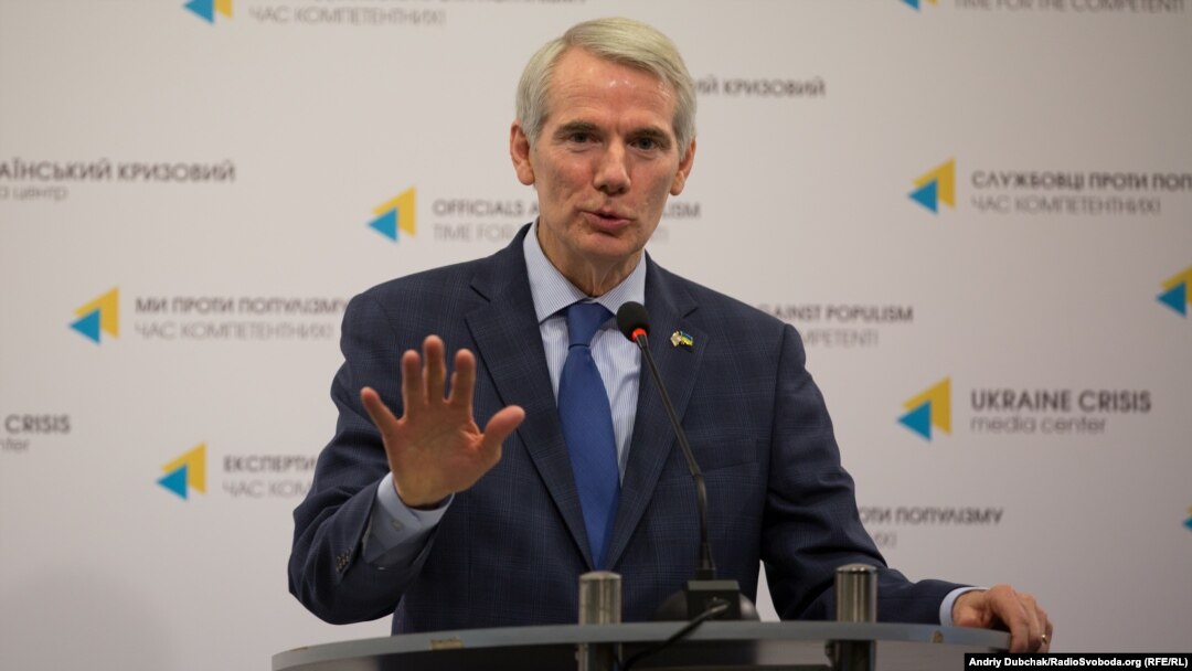 Сенатор Роберт Портман під час прес-конференції в Києві, 5 квітня 2018 року