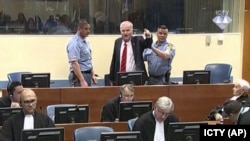 Ratko Mladić u sudnici Haškog tribunala na dan izricanja presude, 22. novembar 2017.