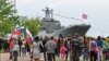 Великий десантний корабель «Калінінград» Чорноморського флоту Росії прибув до окупованої Керчі для святкування Дня перемоги. 9 травня 2014 року