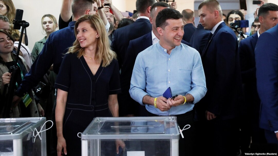 Володимир Зеленський голосує на парламентських виборах, 21 липня 2019 року