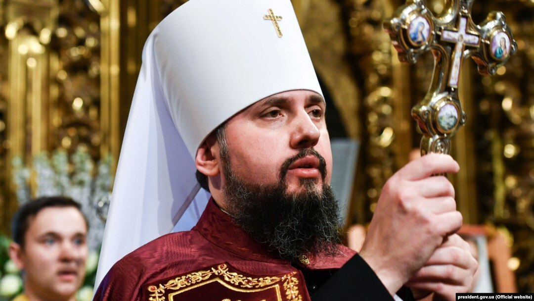 Глава ПЦУ митрополит Київський і всієї України Епіфаній під час церемонії його інтронізації у Софійському соборі. Київ, 3 лютого 2019 року