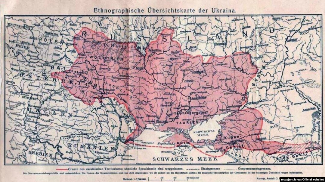 Етнографічна оглядова карта України, видана у Відні у 1916 році