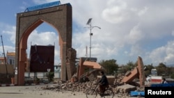 نمایی از ویرانی زلزله در شهر غزنی افغانستان
