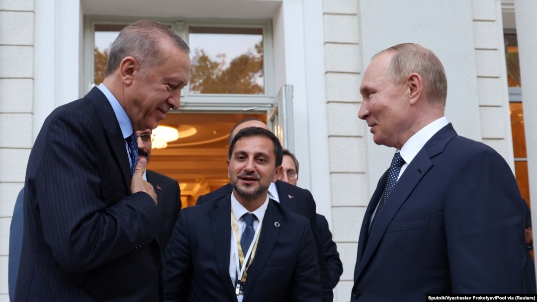 Predsjednici Turske i Rusije Redžep Tajip Erdoan i Vladimir Putin u Sočiju, 5. avgusta 2022.