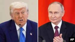 Дональд Трамп менен Владимир Путин. Коллаж.