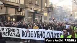 Protestna šetnja zbog ubistva Olivera Ivanovića u Beogradu, januar 2022.