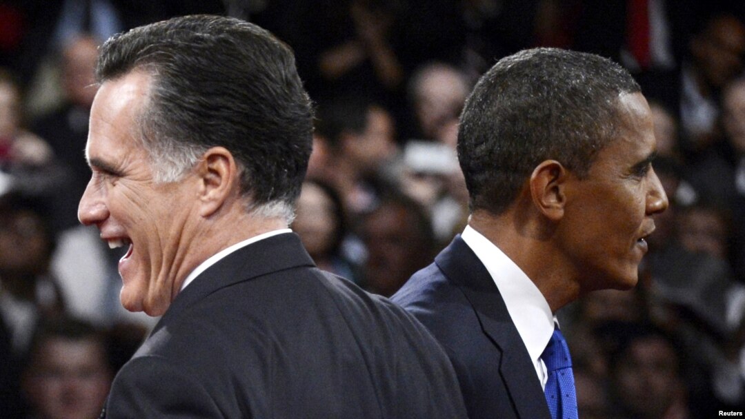 U.S. President Barack Obama (right) and Republican candidate Mitt Romney largely agree on the broad issues of Iranian policy.