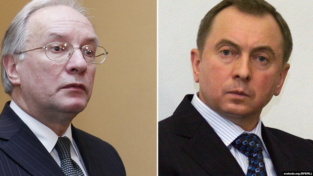 Колишній керівник МЗС Сергій Мартинов та новопризначений Володимир Макей