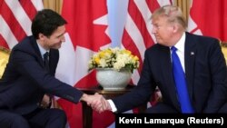 Джастин Трюдо и Дональд Трамп, 2019 г.