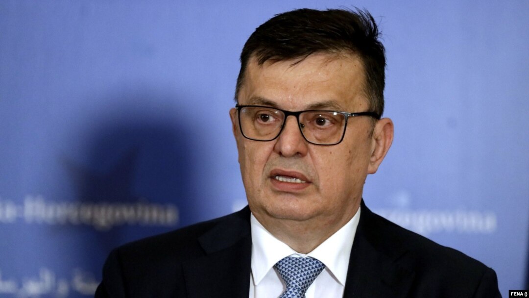 Predsjedavajući Vijeća ministara BiH na konferenciji za medije 28. aprila 2021.