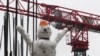 Ukraine - construction, building, snowman, 23Nov2008