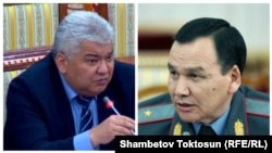 Улуттук коопсуздук боюнча мамлекеттик комитеттин (УКМК) экс-төрагасы Орозбек Опумбаев менен мурдагы ички иштер министри (ИИМ) Кашкар Жунушалиев.