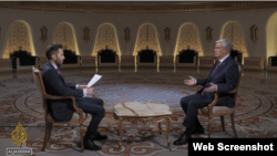 Президент Казахстана Касым-Жомарт Токаев во время интервью «Аль-Джазире»
