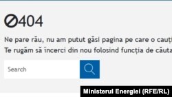 Screenshot Ministerul Energiei 