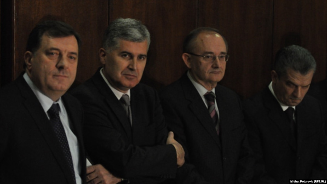 Milorad Dodik, Dragan Čović, Božo Ljubić i Fahrudin Radončić, 29. decembar 2010.