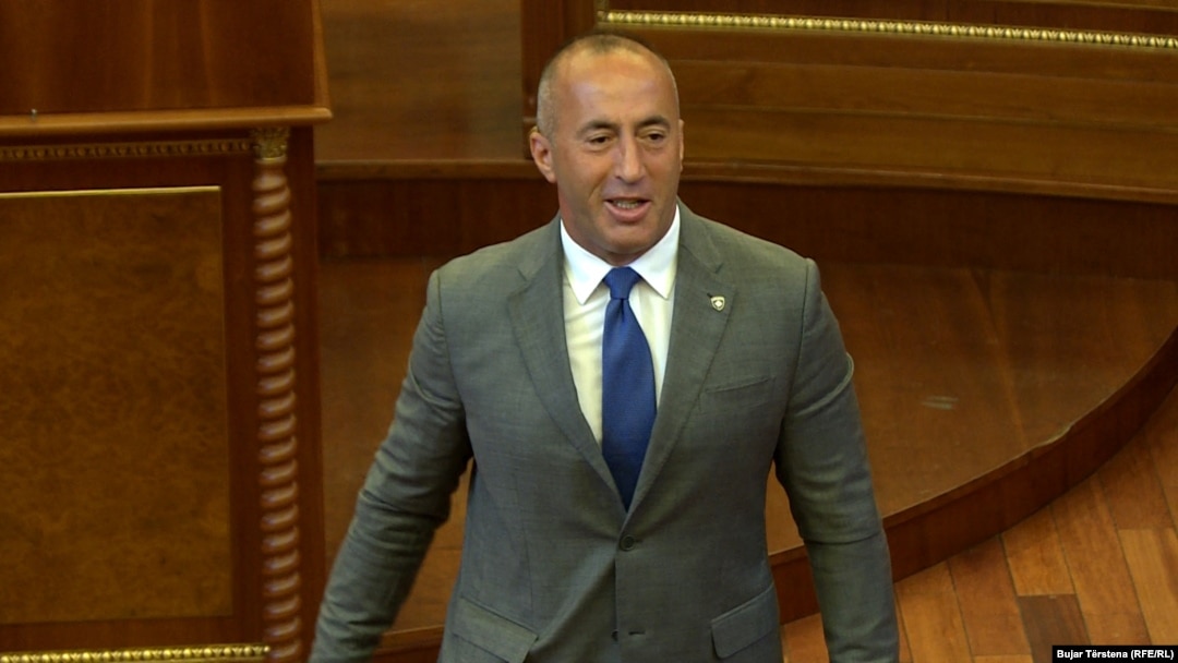 Raumuš Haradinaj u Skupštini Kosova, fotografija iz 2018.